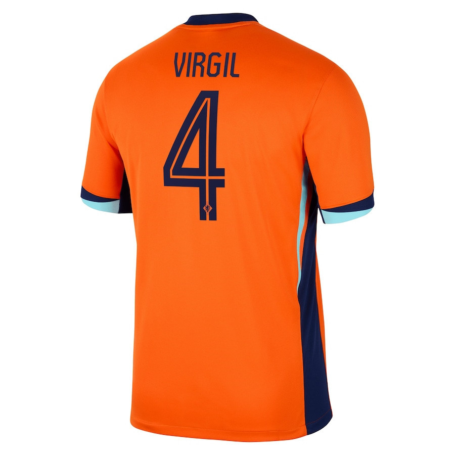 Virgil van Dijk 4 Netherlands National Team 2024 Home Men Jersey - Orange