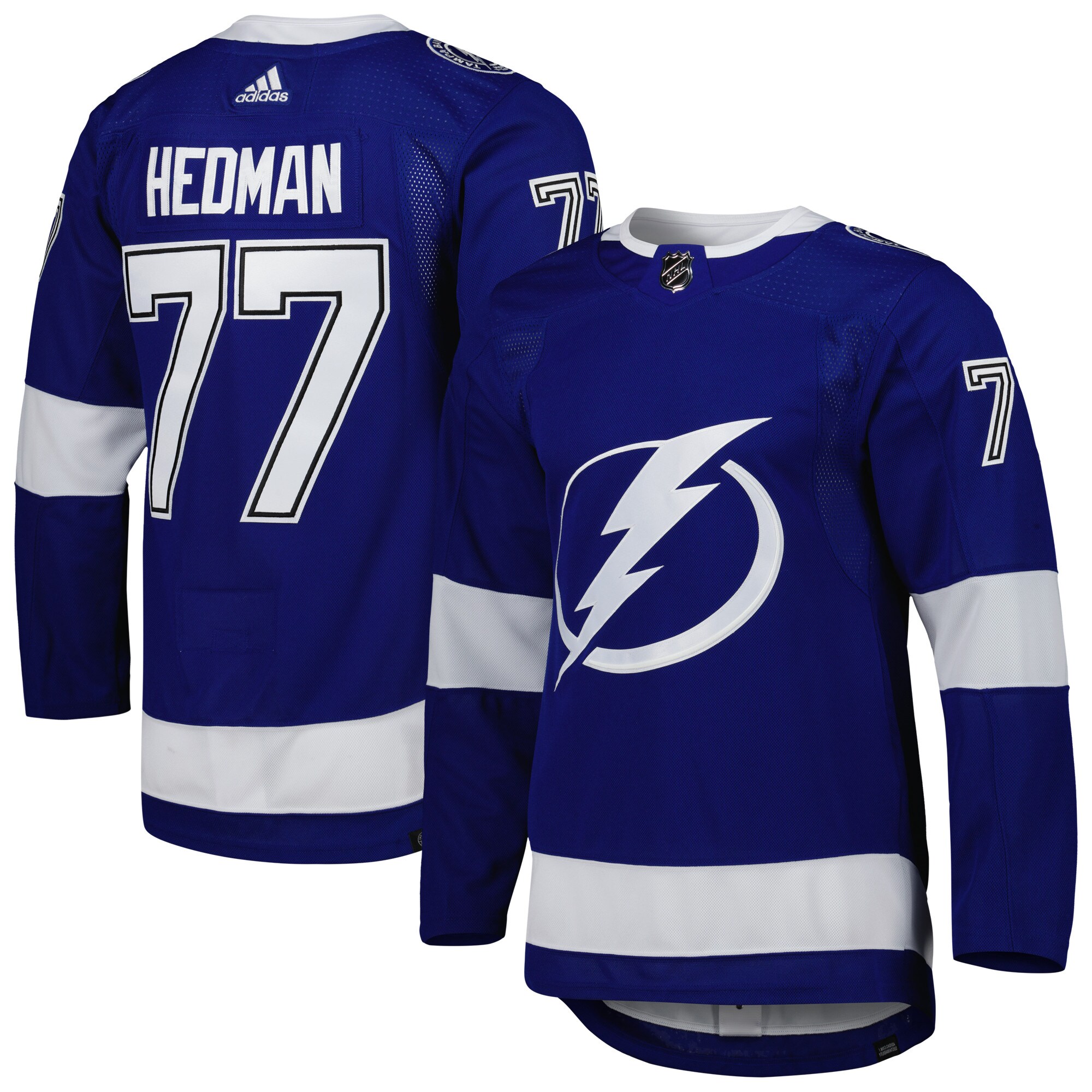 Victor Hedman Tampa Bay Lightning adidas  Primegreen Authentic Player Jersey - Blue
