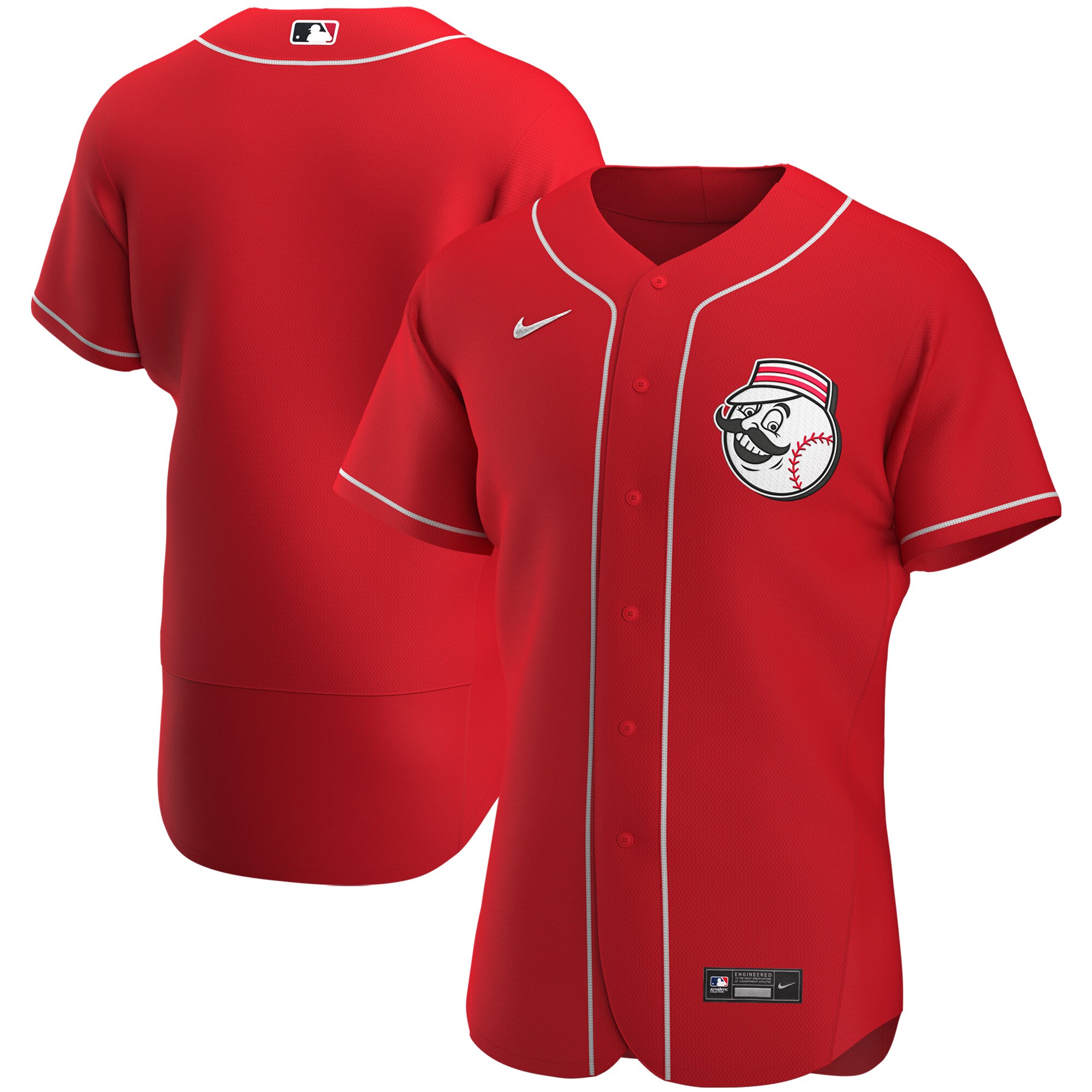 Cincinnati Reds  Alternate Authentic Team Logo Jersey - Scarlet