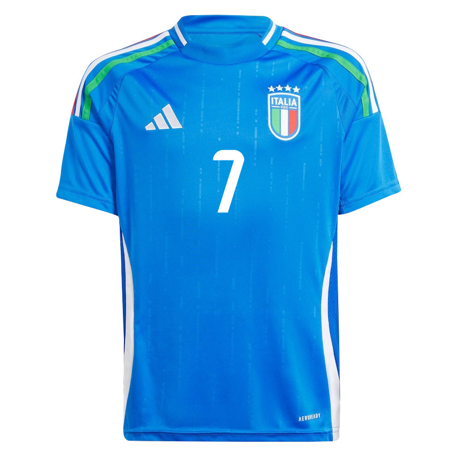 Davide Frattesi 7 Italy National Team 2024/25 Home YOUTH Jersey - Blue