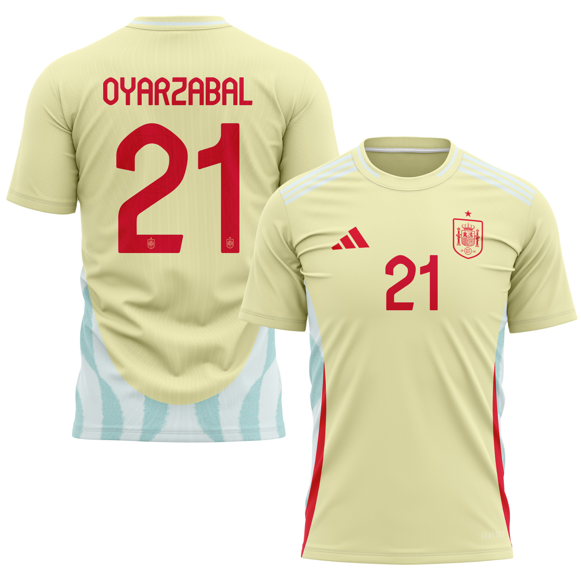 Mikel Oyarzabal 21 Spain National Team 2024 Away Kits AOP T-shirt - Yellow