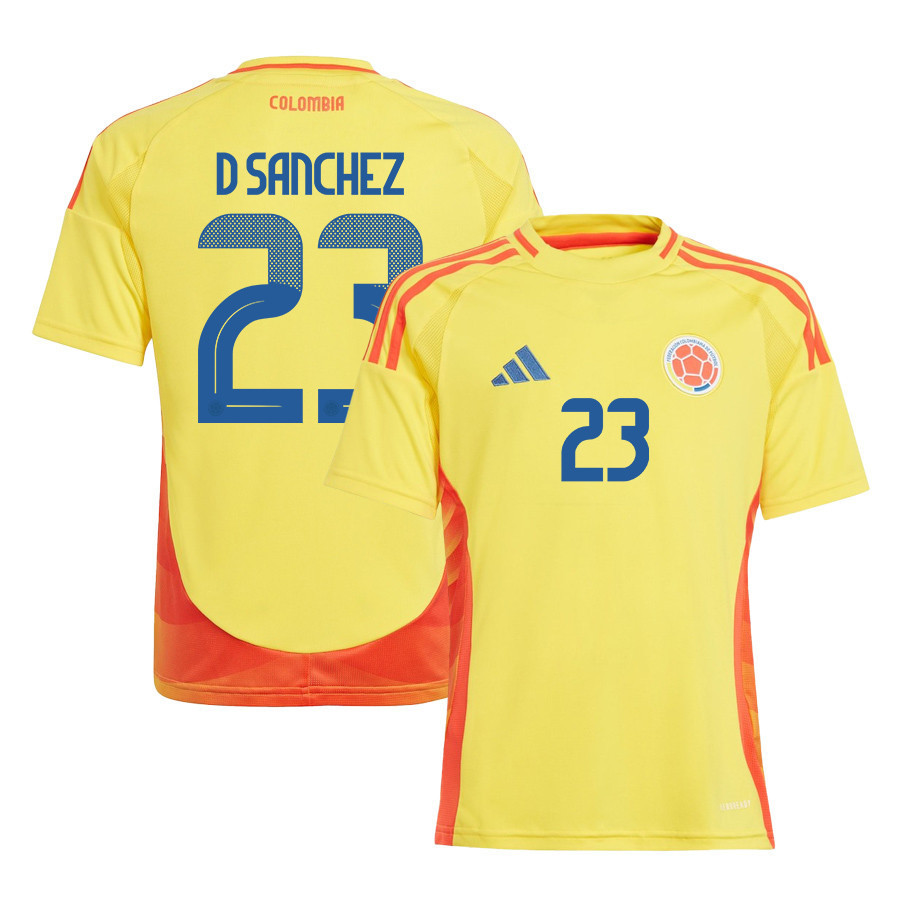 Davinson Sánchez 23 Colombia National Team 2024/25 Home YOUTH Jersey - Yellow