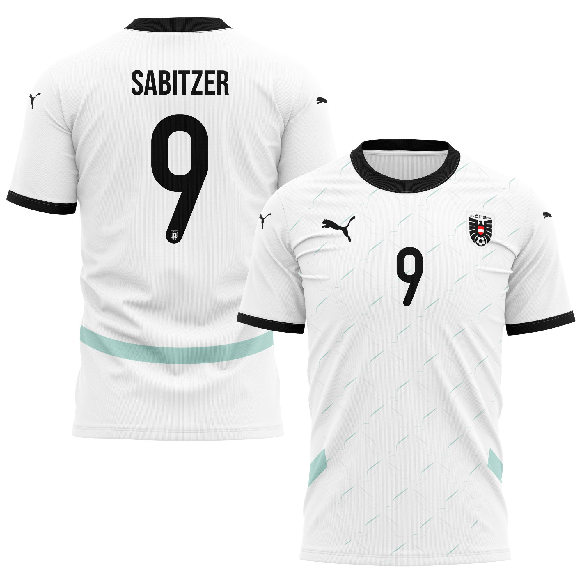 Marcel Sabitzer 9 Austria National Team 2024/25 Away Kits AOP T-shirt - White