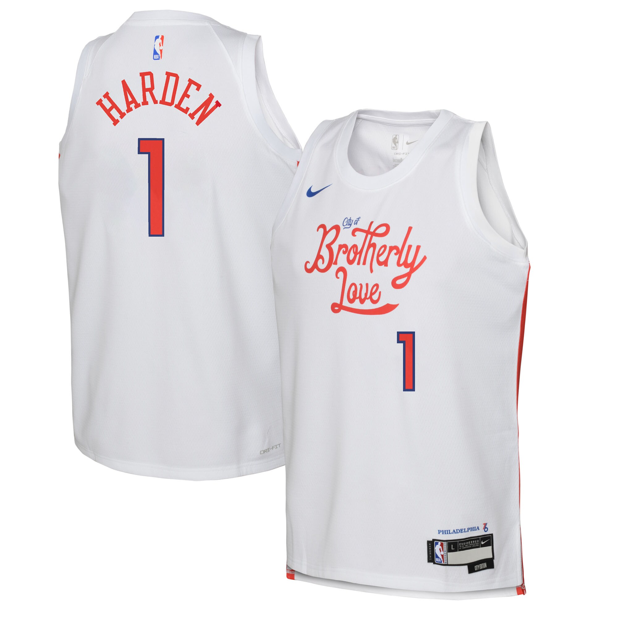 James Harden Philadelphia 76ers  Youth 2022\/23 Swingman Jersey - City Edition - White