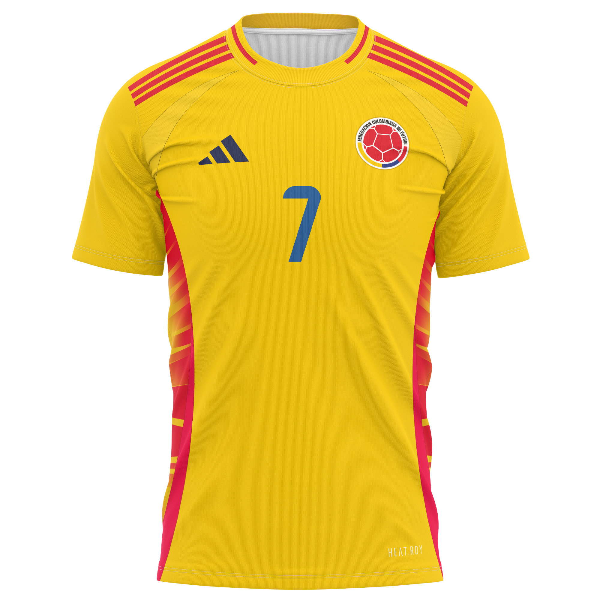 Luis Díaz 7 Colombia National Team 2024 Home Kits AOP T-shirt - Yellow