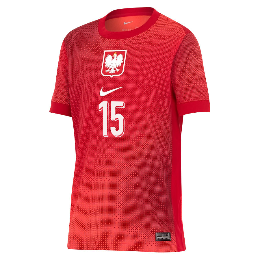 Adam Buksa 15 Poland National Team 2024/25 Away YOUTH Jersey - Red