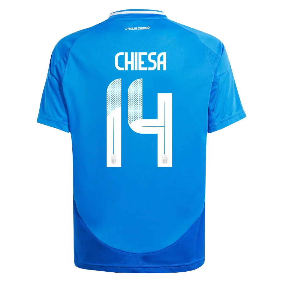 Federico Chiesa 14 Italy National Team 2024/25 Home YOUTH Jersey - Blue