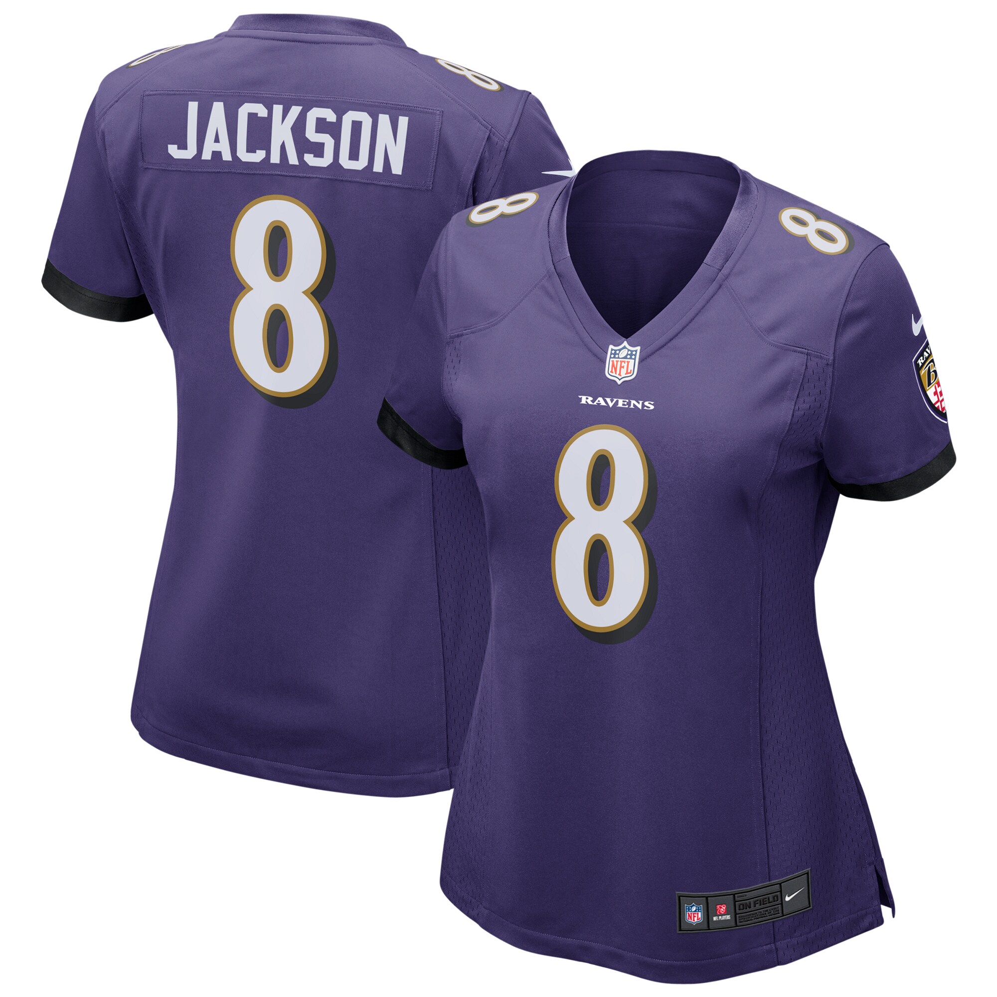 Lamar Jackson Baltimore Ravens  Women's Game Jersey - Purple
