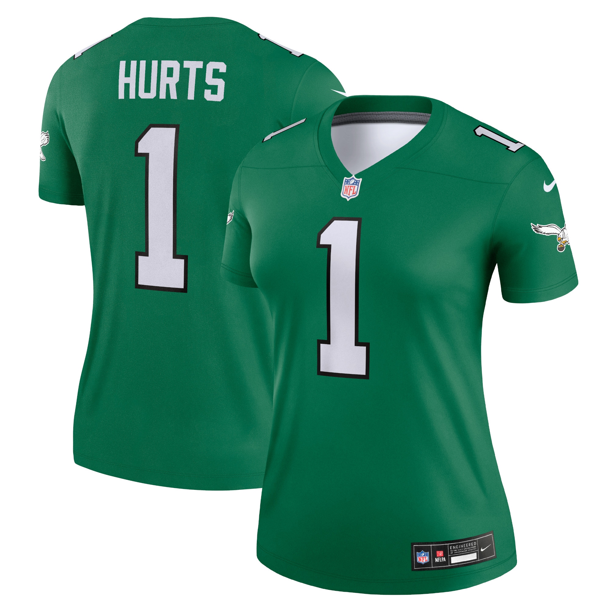 Jalen Hurts Philadelphia Eagles  Women's Alternate Legend Player Jersey - Kelly Green