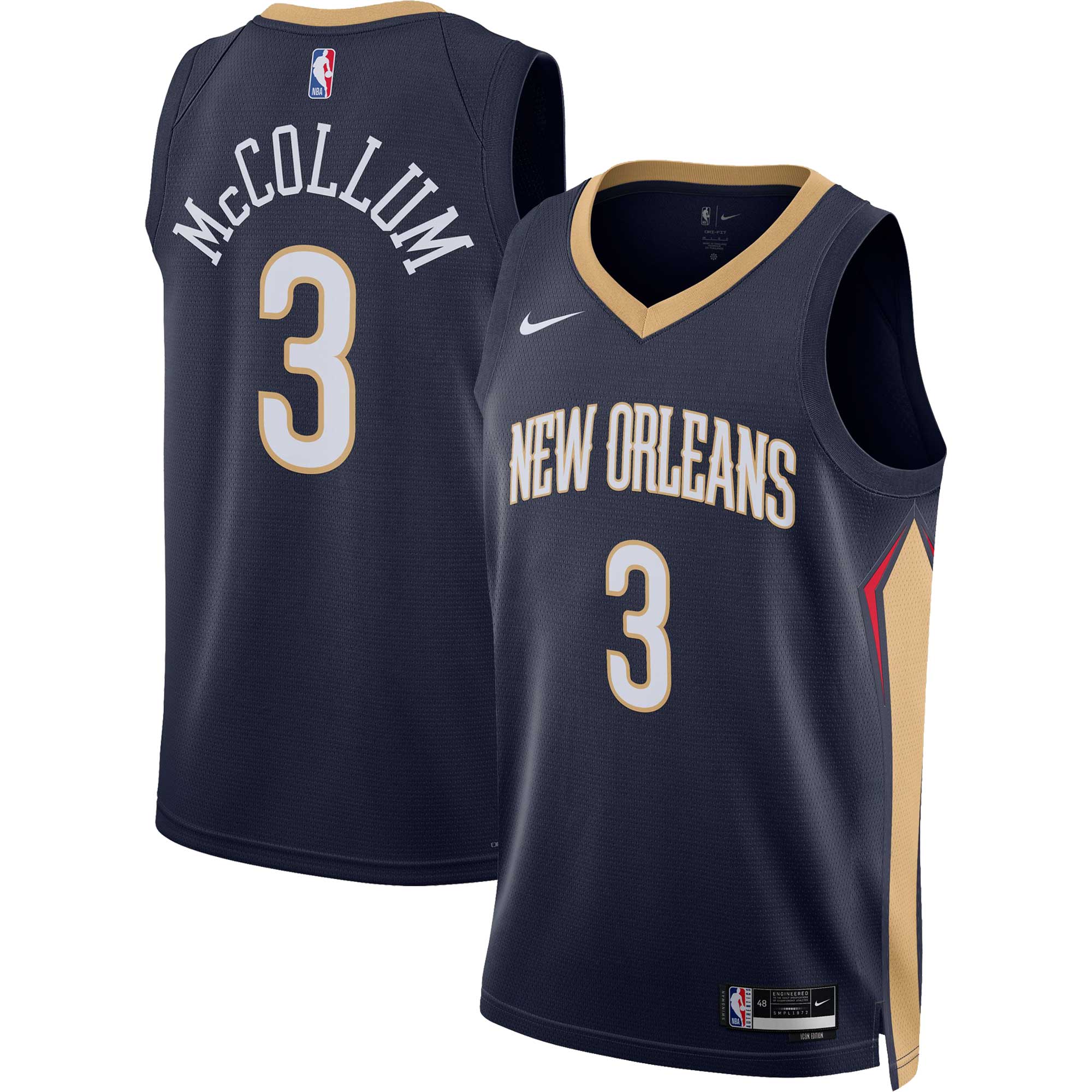 C.J. McCollum New Orleans Pelicans  Unisex Swingman Jersey - Icon Edition - Navy