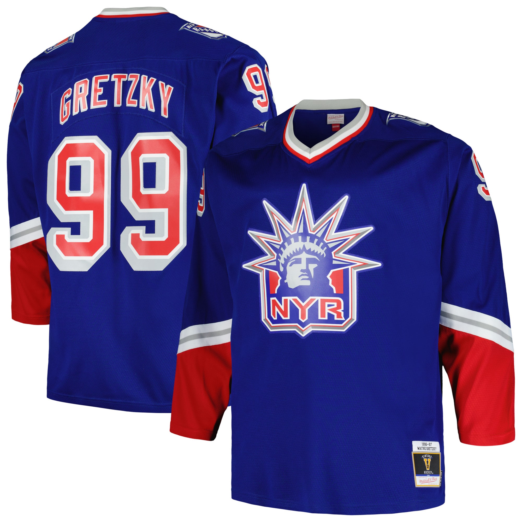 Wayne Gretzky New York Rangers Mitchell & Ness Big & Tall Blue Line Player Jersey - Blue