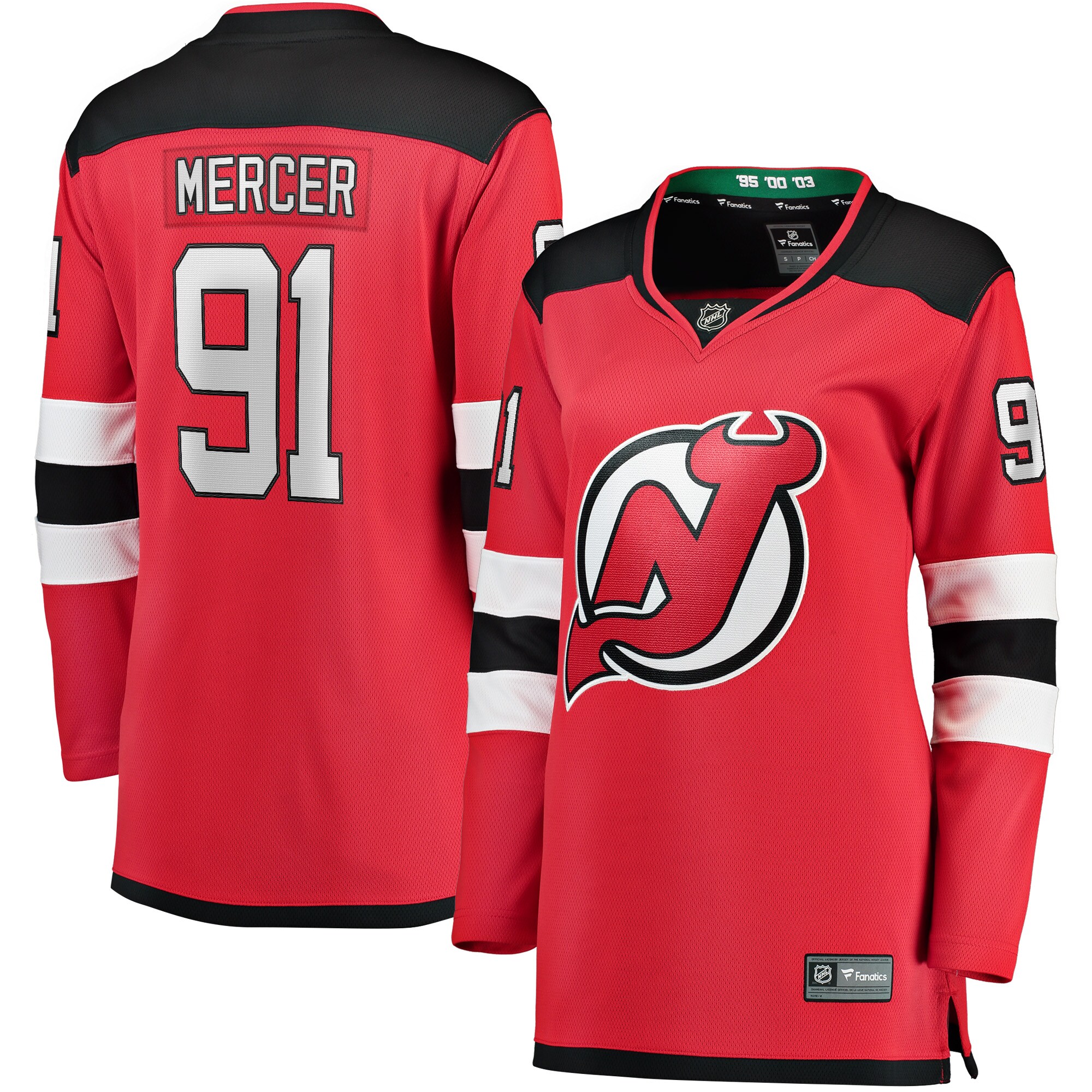 Dawson Mercer New Jersey Devils Fanatics Women's Home Breakaway Jersey - Red