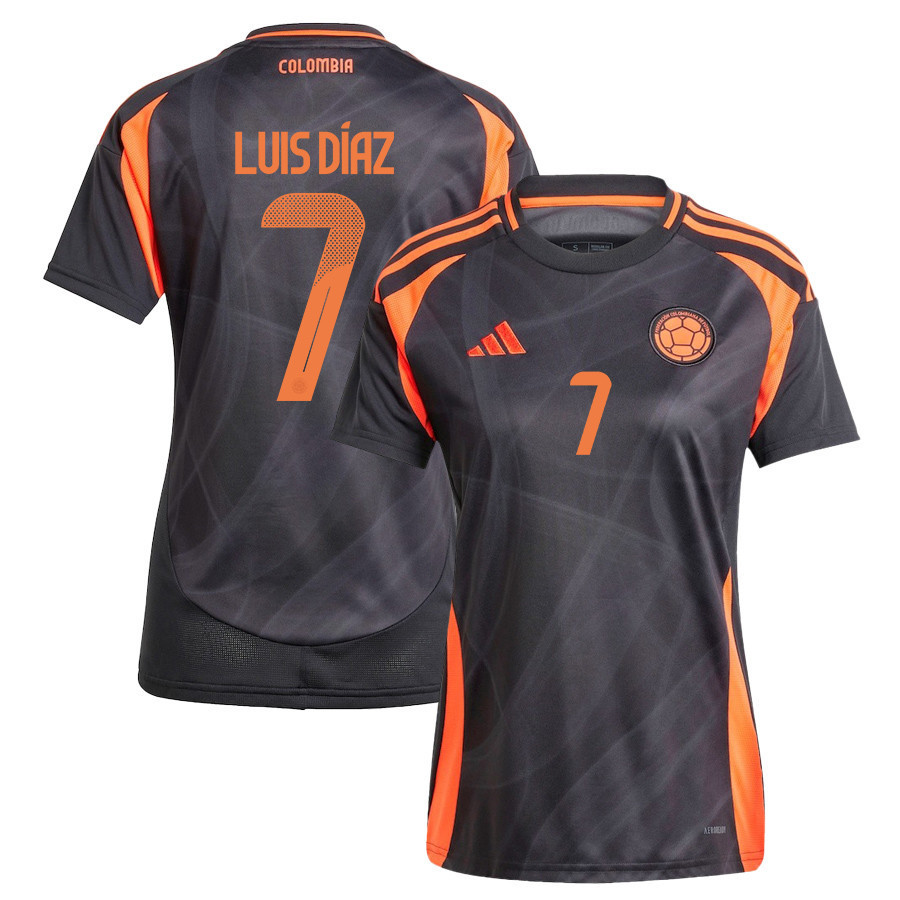 Luis Díaz 7 Colombia National Team 2024/25 Away Women Jersey - Black