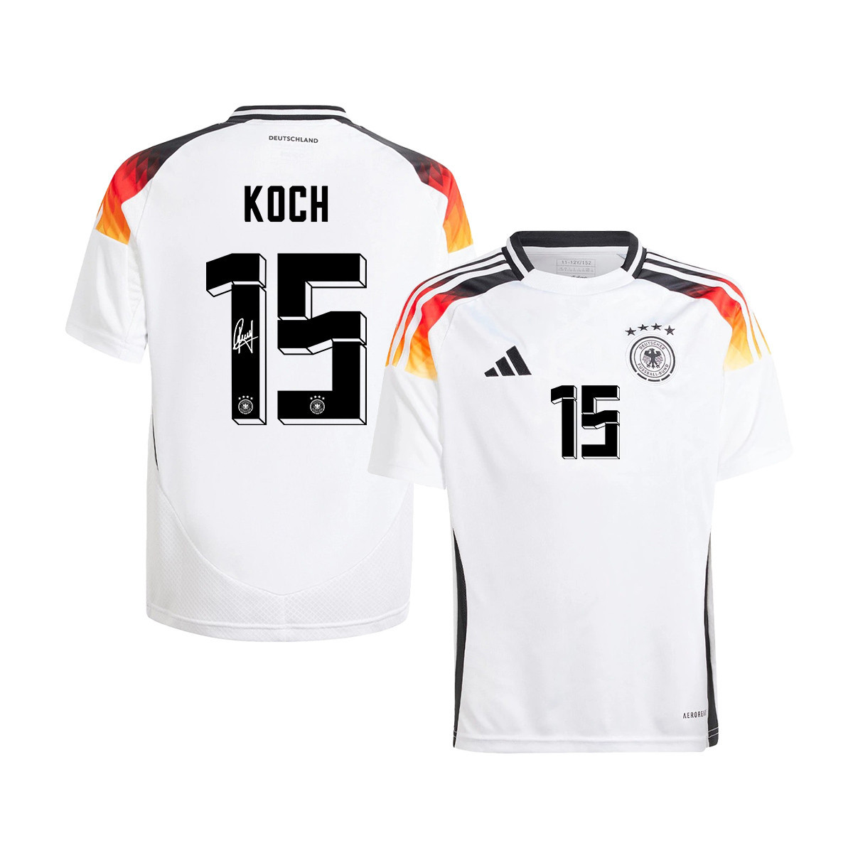 Robin Koch 15 Signed Germany National Team 2024/25 YOUTH Jersey Autographed - Home