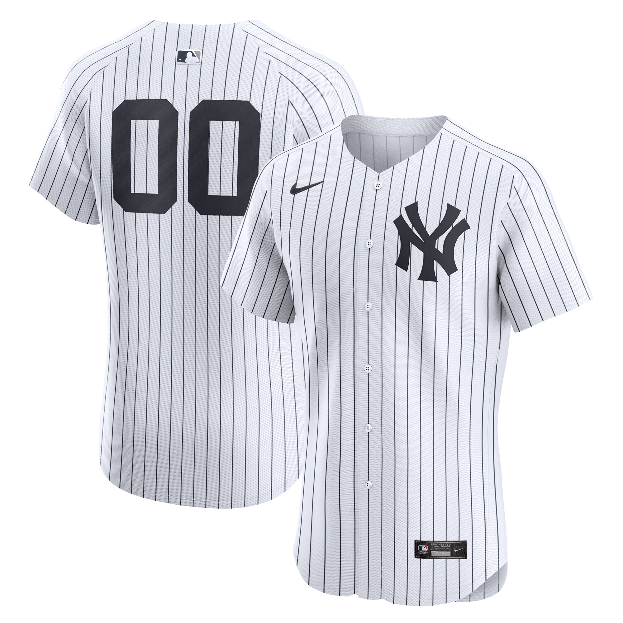 New York Yankees  Home Elite Custom Number Jersey - White
