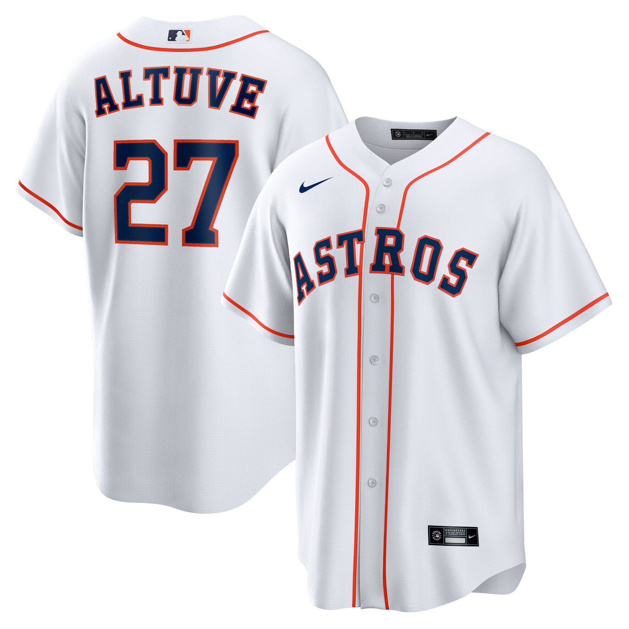 Jose Altuve Houston Astros  Home Replica Player Name Jersey - White