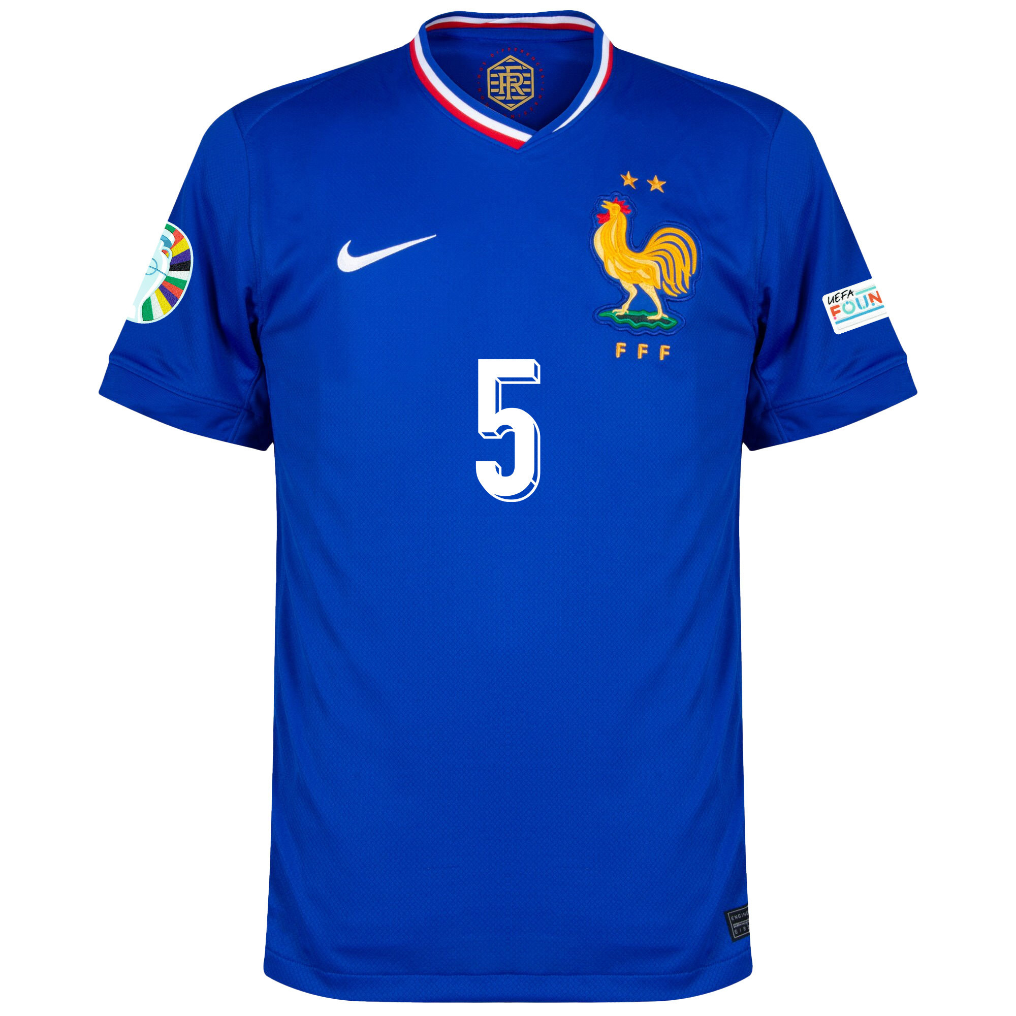 Jules Koundé 5 France National Team 2024/25 Home Jersey - Euro UEFA Patch - Men, Blue