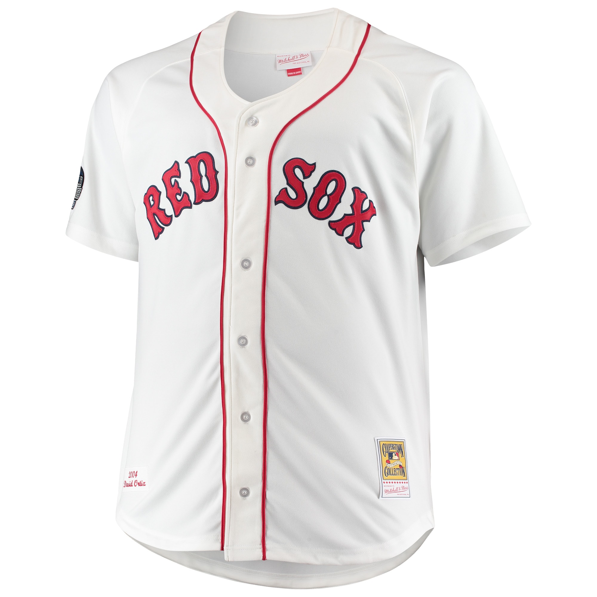 David Ortiz Boston Red Sox Mitchell & Ness Big & Tall Home Authentic Player Jersey - White