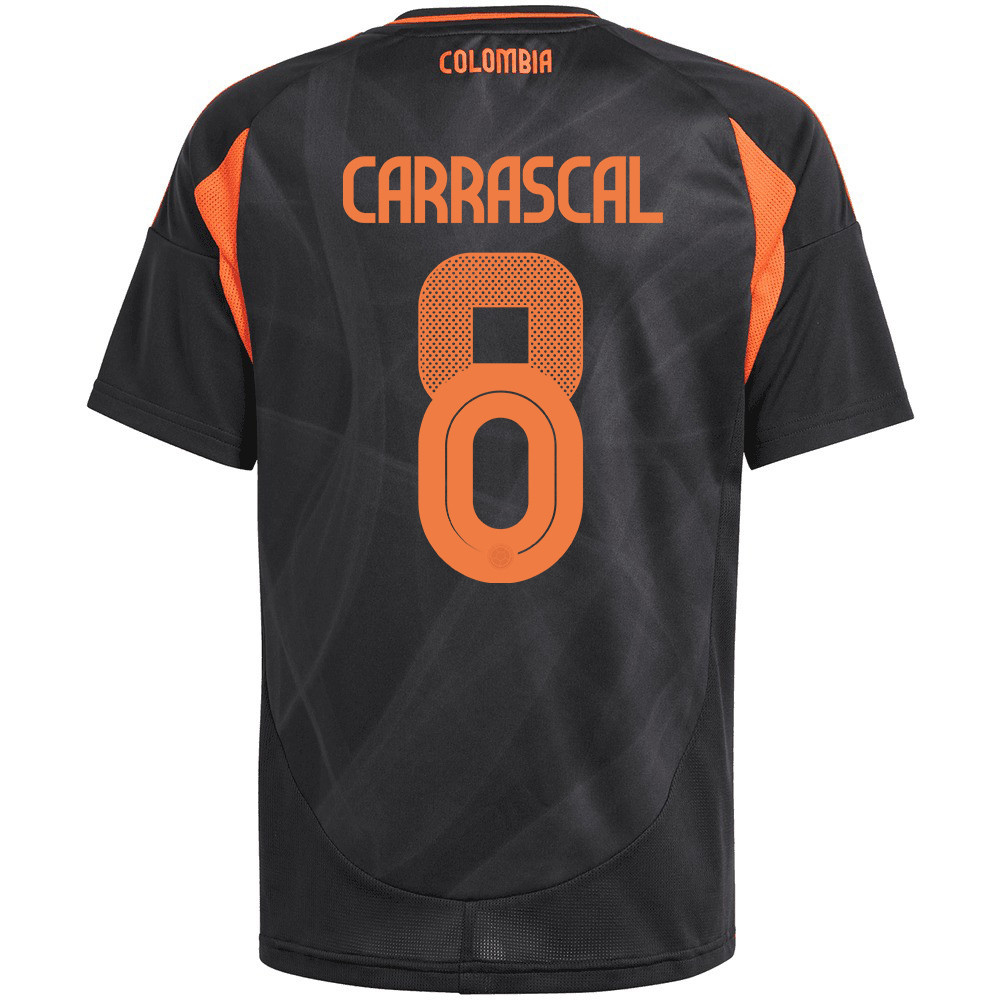 Jorge Carrascal 8 Colombia National Team 2024/25 Away YOUTH Jersey - Black