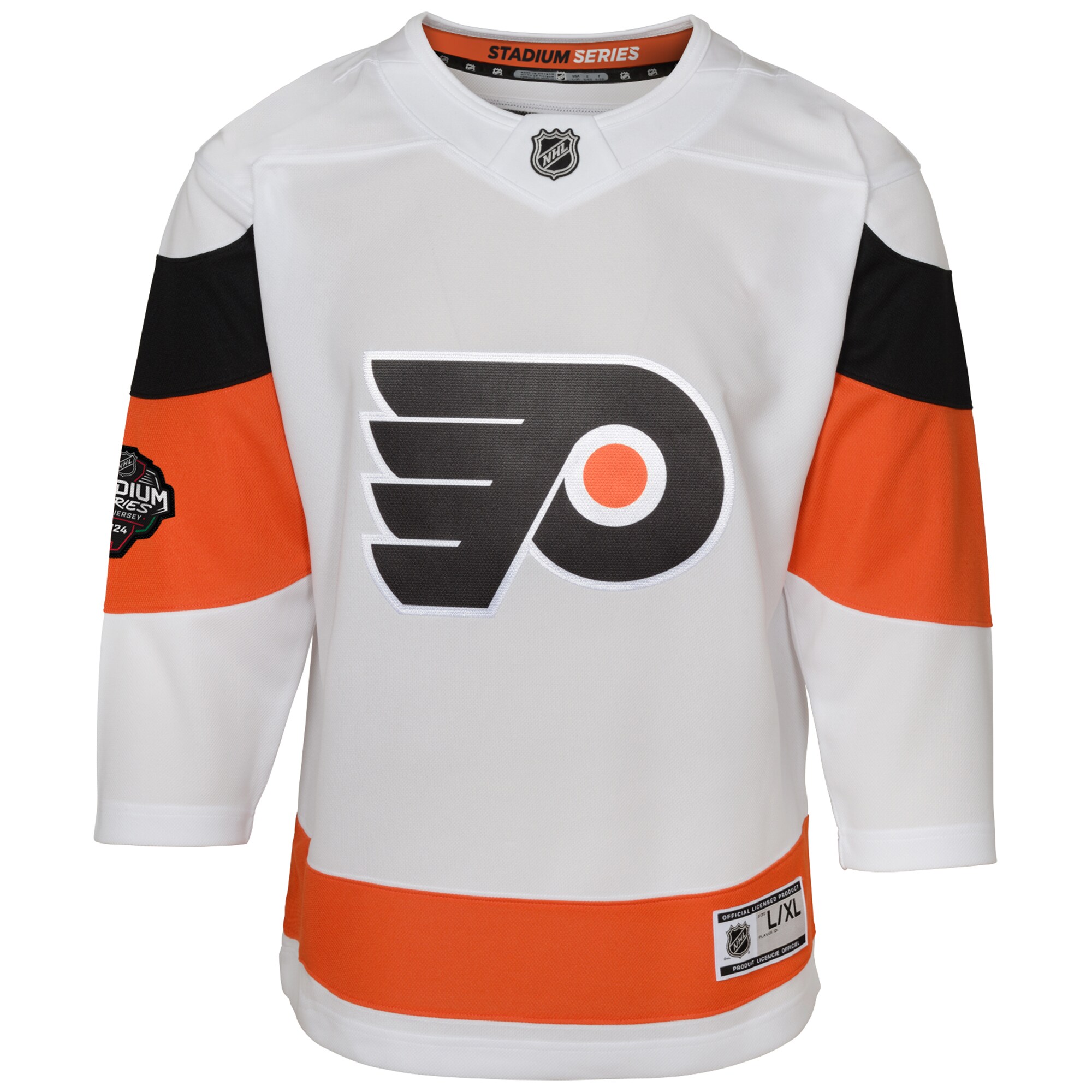 Philadelphia Flyers Youth 2024 NHL Stadium Series Premier Jersey\u00c2\u00a0\u00e2\u20ac\u201c White