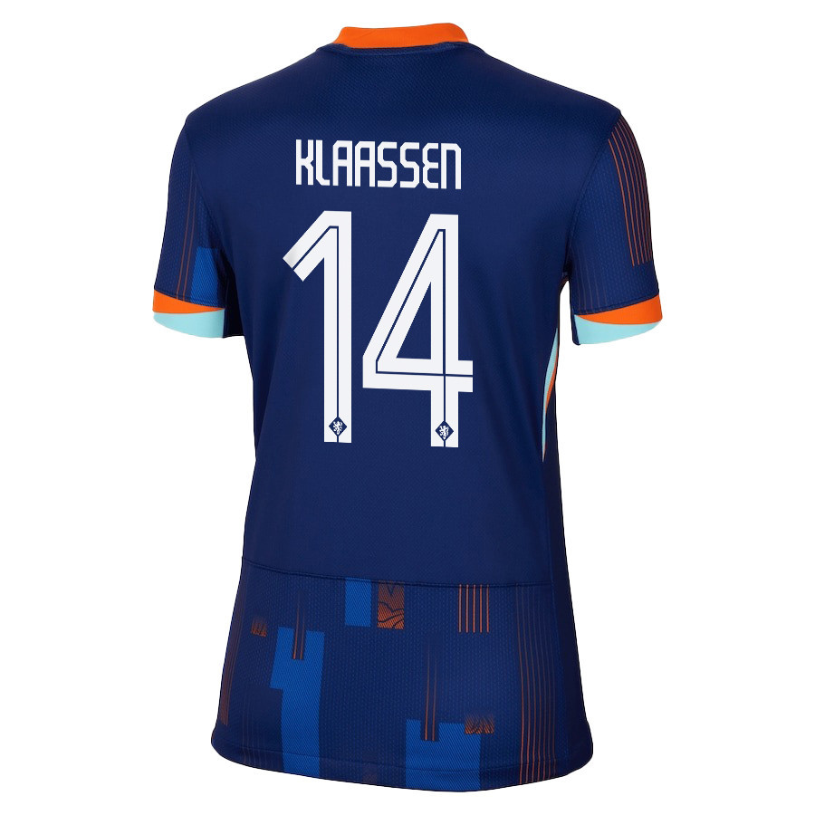 Davy Klaassen 14 Netherlands National Team 2024/25 Away WOMEN Jersey - Navy