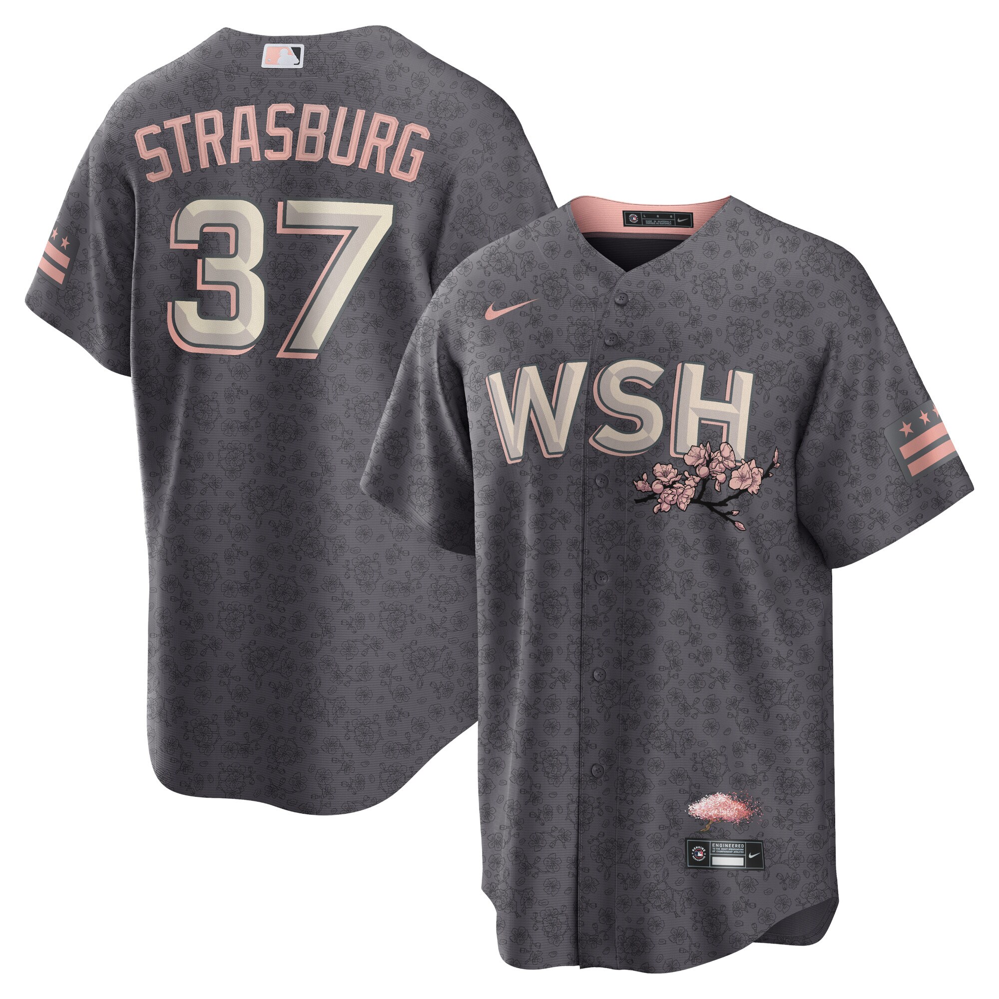 Stephen Strasburg Washington Nationals  City Connect Replica Player Jersey - Charcoal