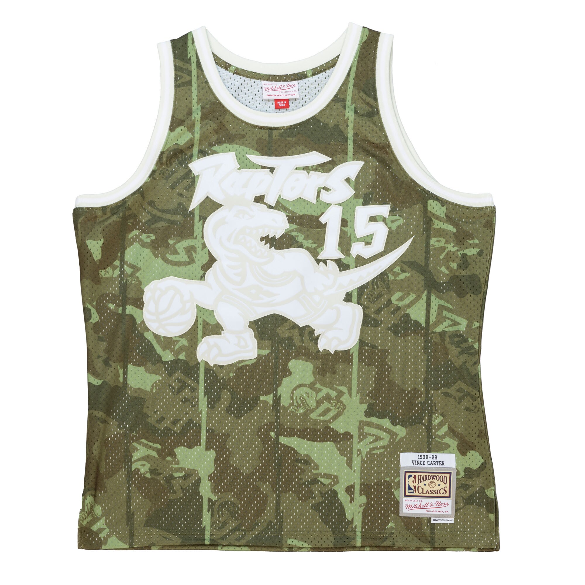 Vince Carter Toronto Raptors Mitchell & Ness Hardwood Classics 1998\/99 Ghost Green Swingman Jersey - Camo
