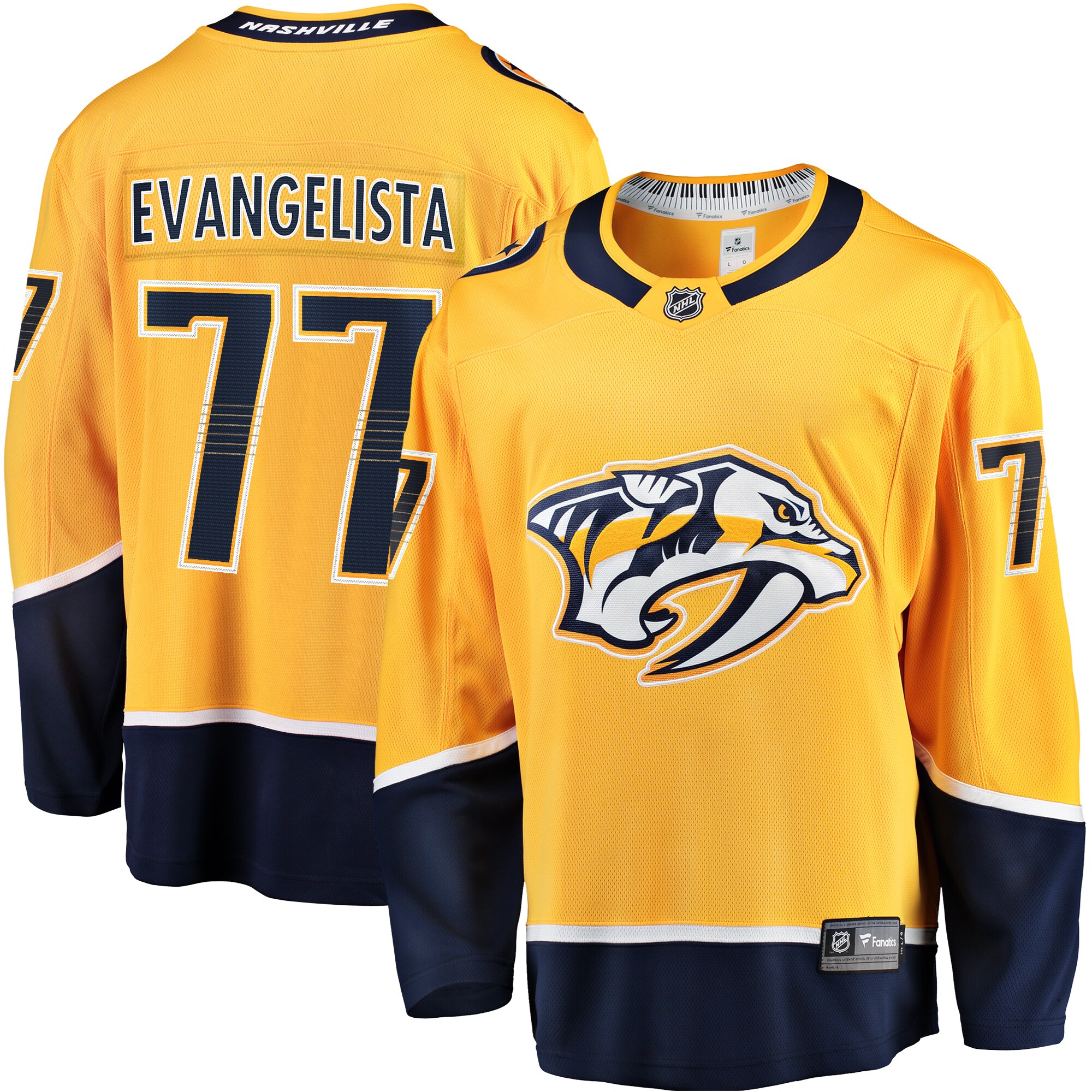 Luke Evangelista Nashville Predators Fanatics  Premier Breakaway Player Jersey - Gold