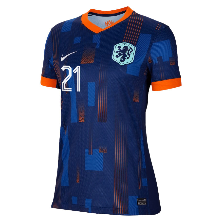 Jeremie Frimpong 21 Netherlands National Team 2024/25 Away WOMEN Jersey - Navy