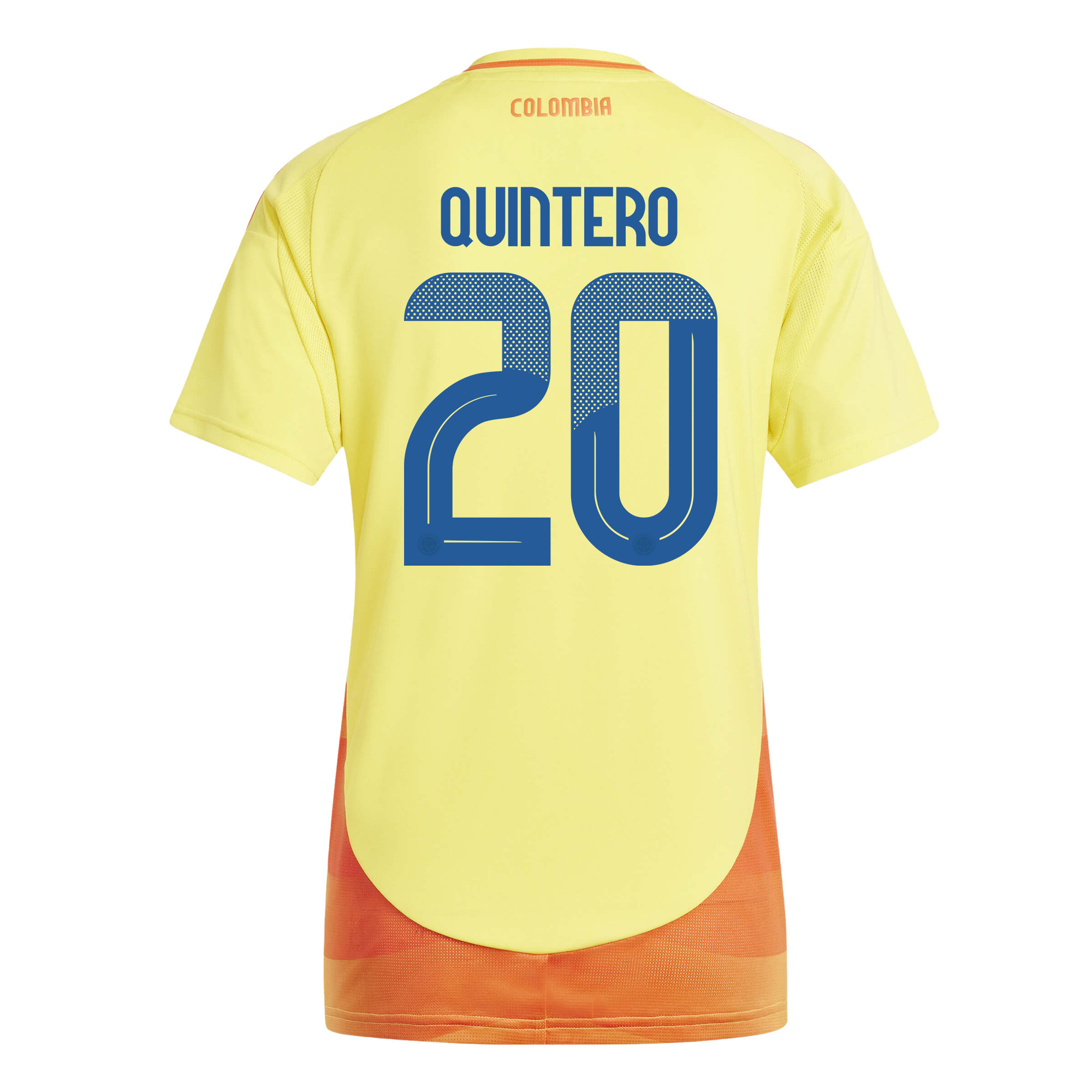 Juan Quintero 20 Colombia National Team 2024/25 Home Women Jersey - Yellow