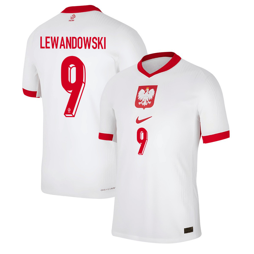 Robert Lewandowski 9 Poland National Team 2024/25 Home Men Jersey - White