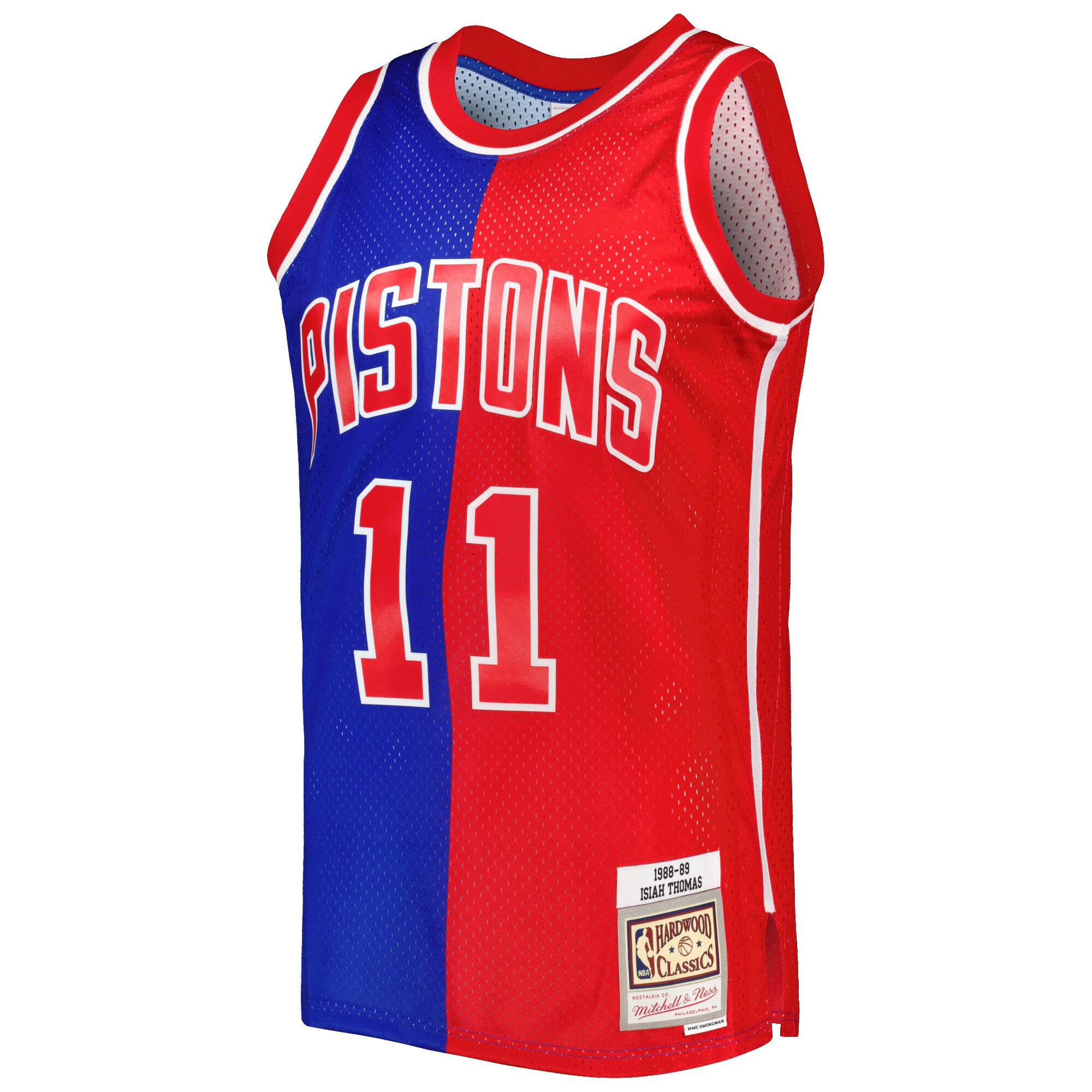 Isiah Thomas Isiah Thomas Mitchell & Ness Hardwood Classics 1988\/89 Split Swingman Jersey - Blue\/Red