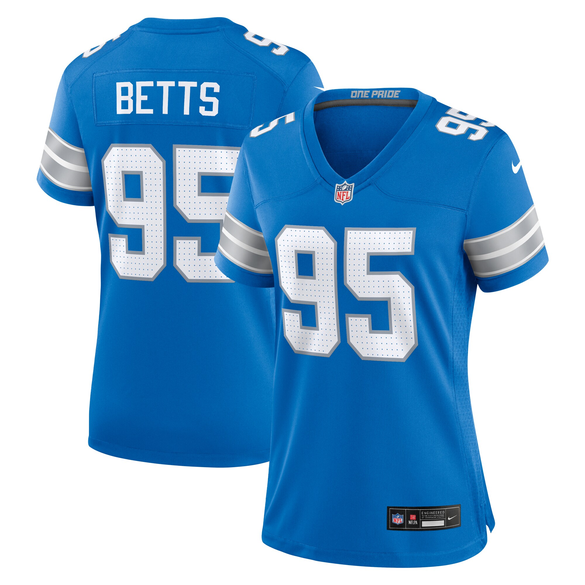 Mathieu Betts Detroit Lions  Women's Game Jersey -  Blue