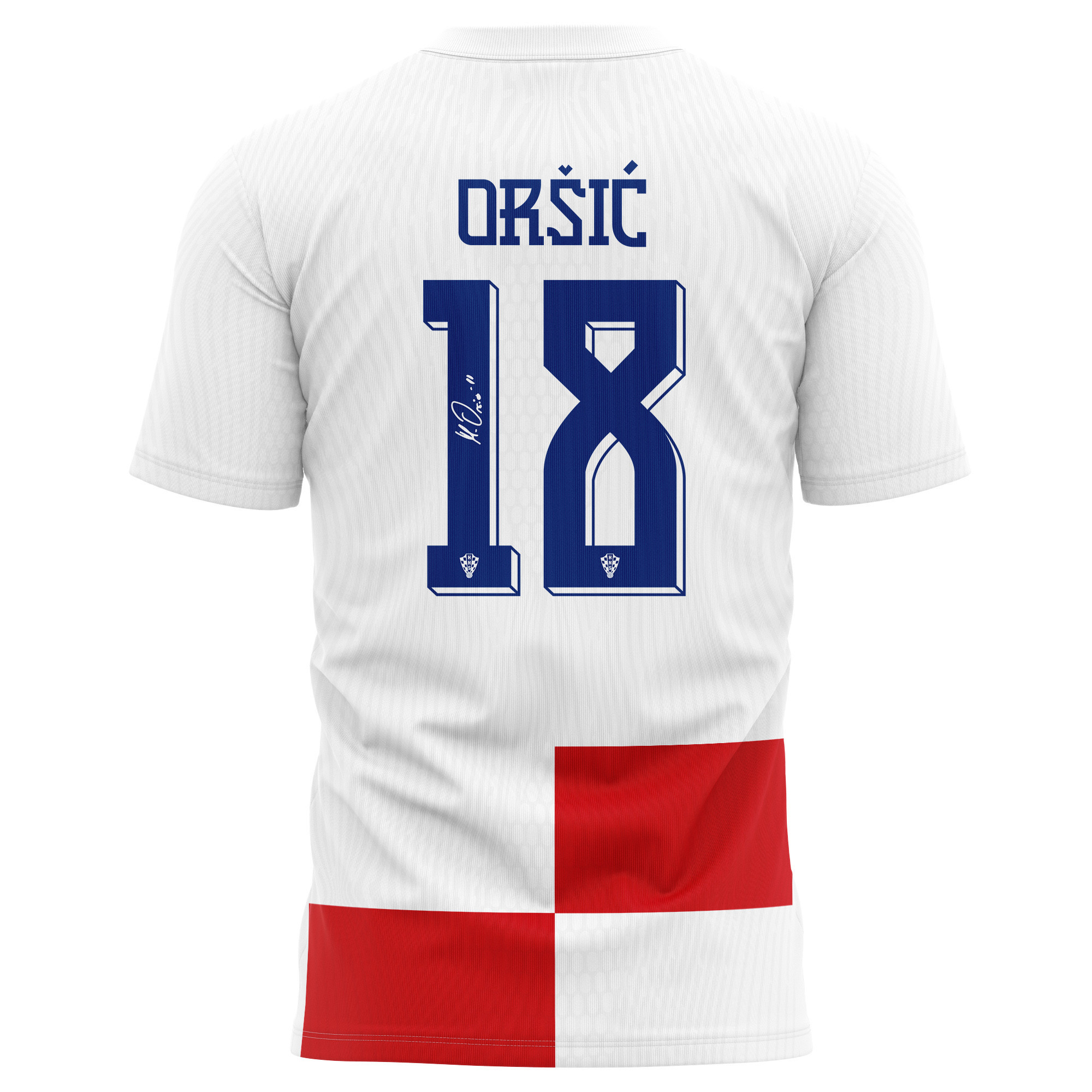 Mislav Oršić 18 Signed Croatia National Team 2024/25 Home Kits AOP T-shirt Autographed - White