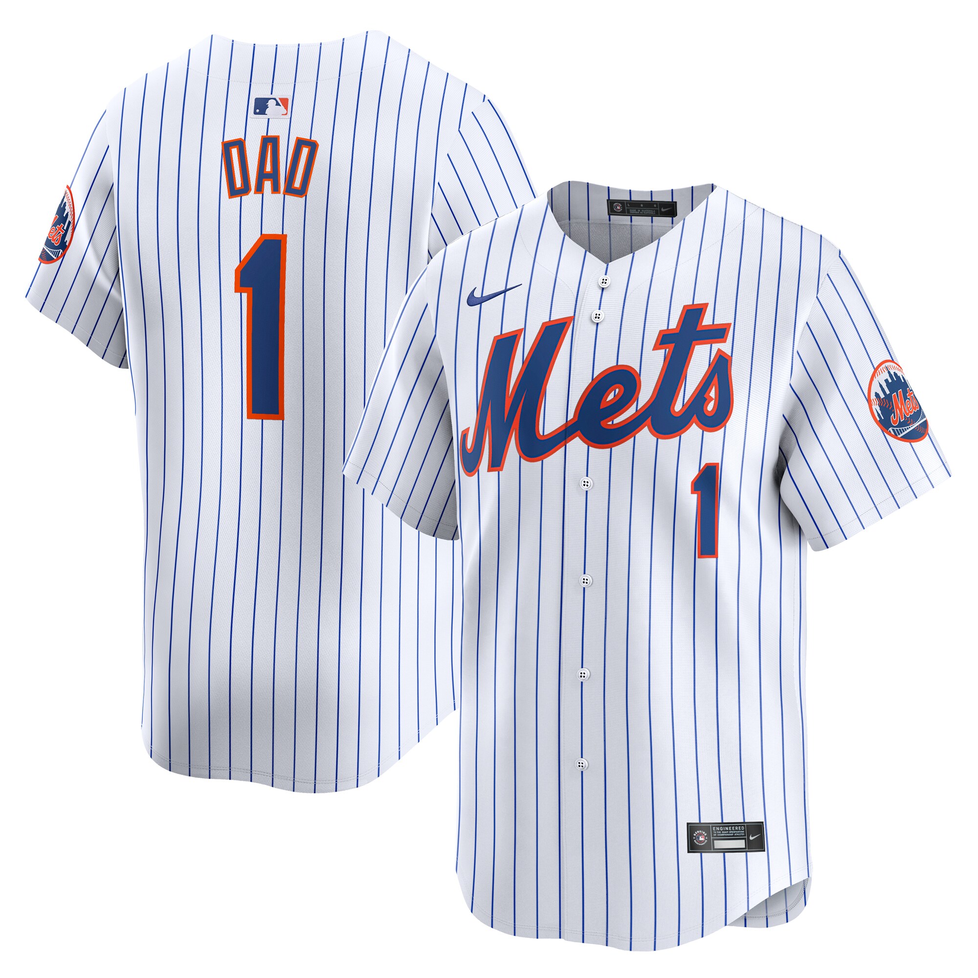 New York Mets  #1 Dad Home Limited Jersey - White