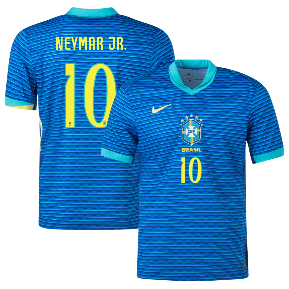 Neymar Jr. 10 Brazil National Team 2024 Away Stadium Men Jersey - Blue