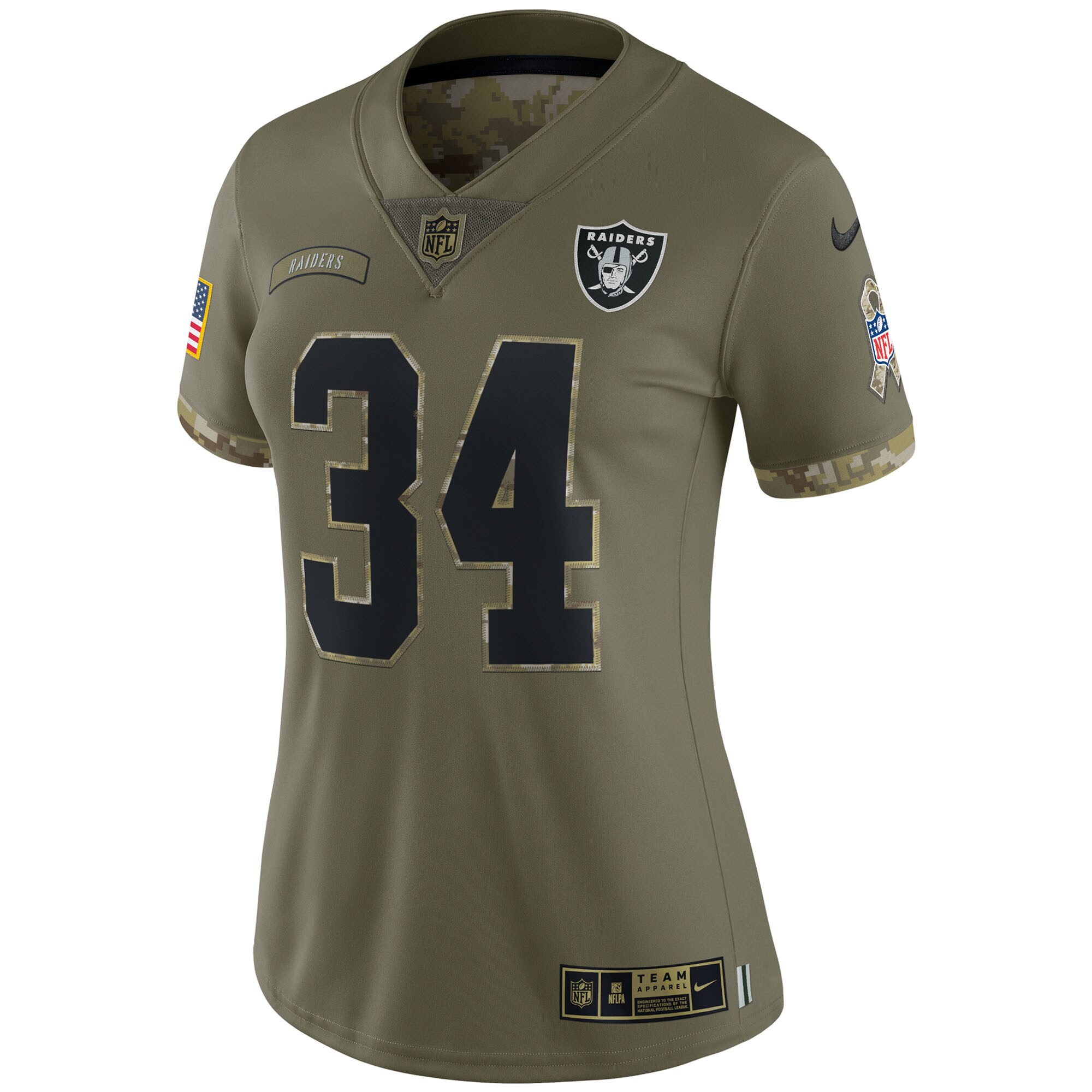 Bo Jackson Las Vegas Raiders  Women's 2022 Salute To Service Retired Player Limited Jersey - Olive