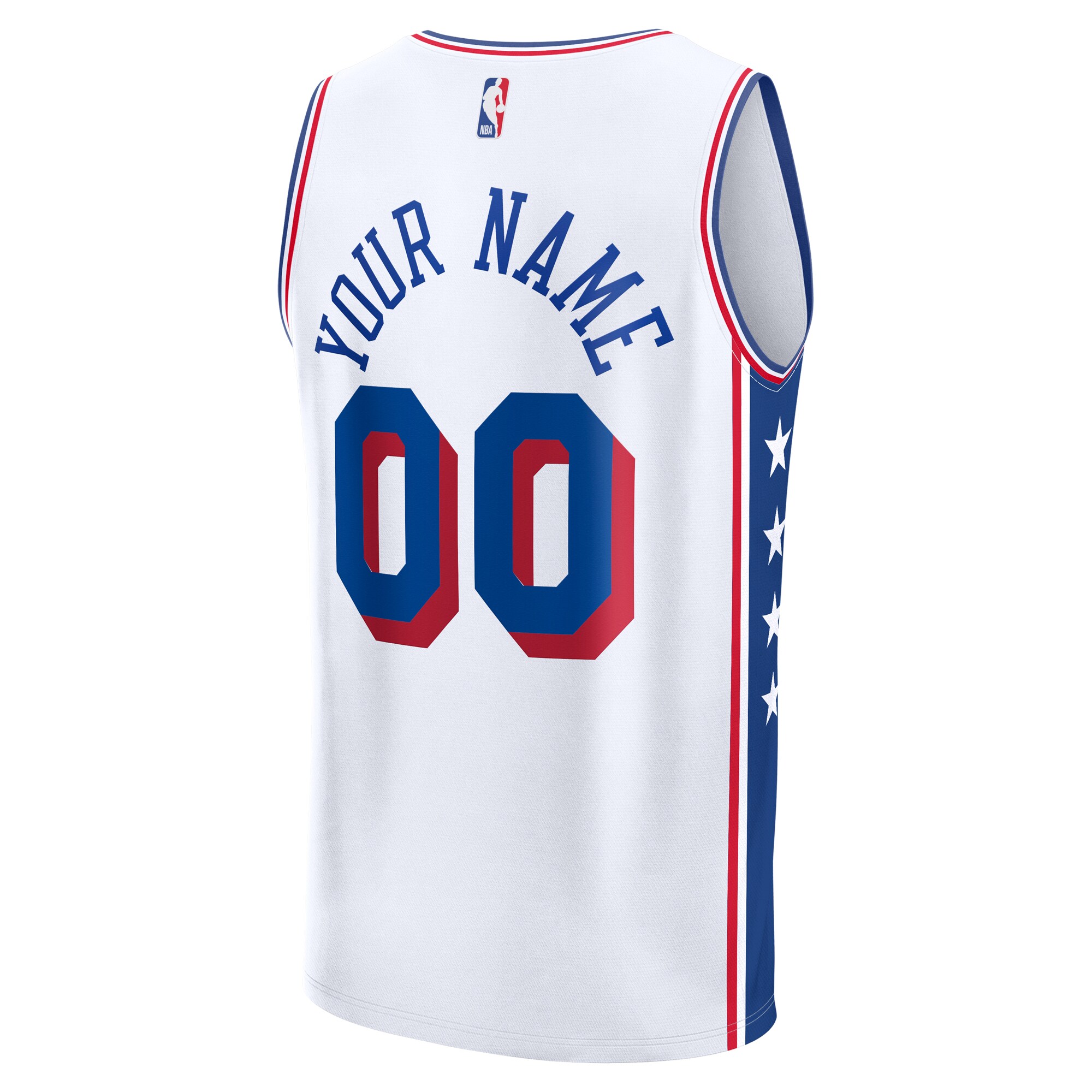 Philadelphia 76ers Fanatics Custom Fast Break Jersey - White - Association Edition