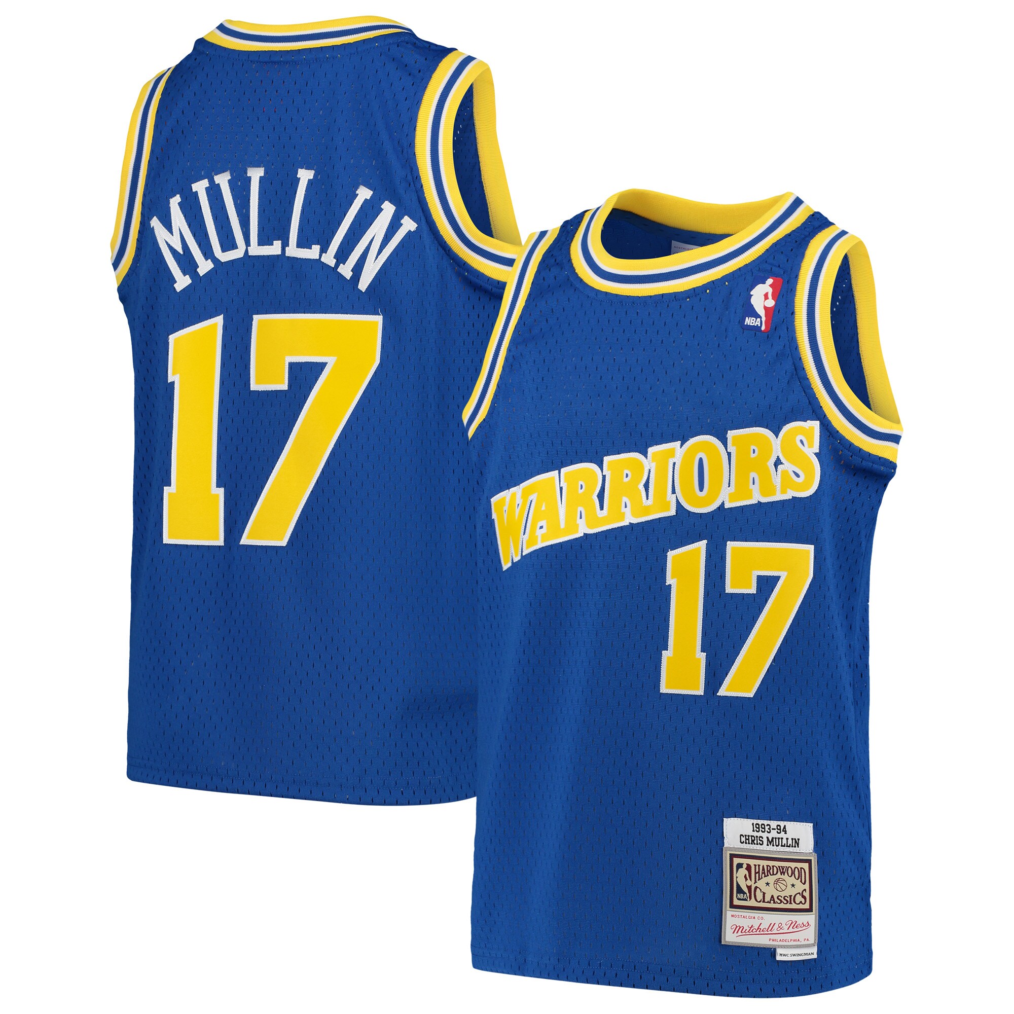 Chris Mullin Golden State Warriors Mitchell & Ness Youth 1993\/94 Hardwood Classics Swingman Jersey - Royal