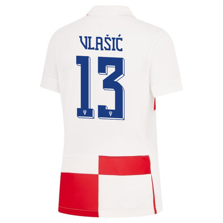 Nikola Vlašić 13 Croatia National Team 2024 Home WOMEN Jersey - White