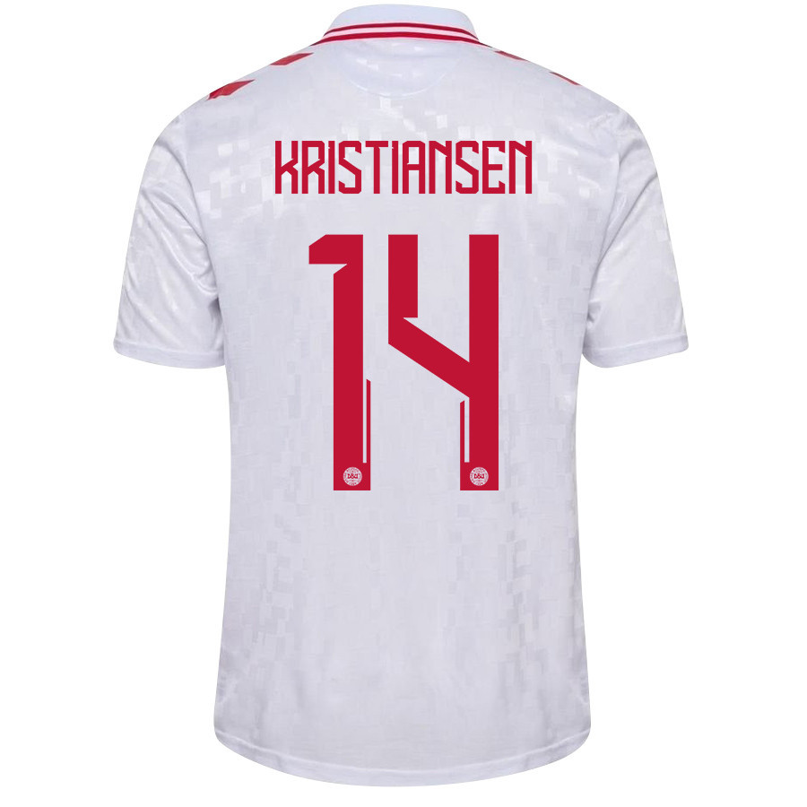 Victor Kristiansen 14 Denmark National Team 2024/25 Away Men Jersey - White