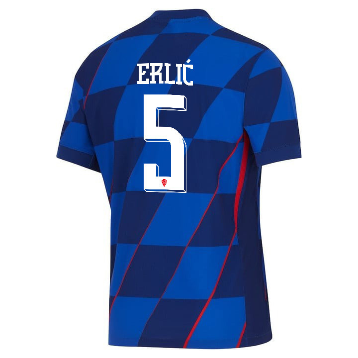 Martin Erlić 5 Croatia National Team 2024 Away Men Jersey - Blue