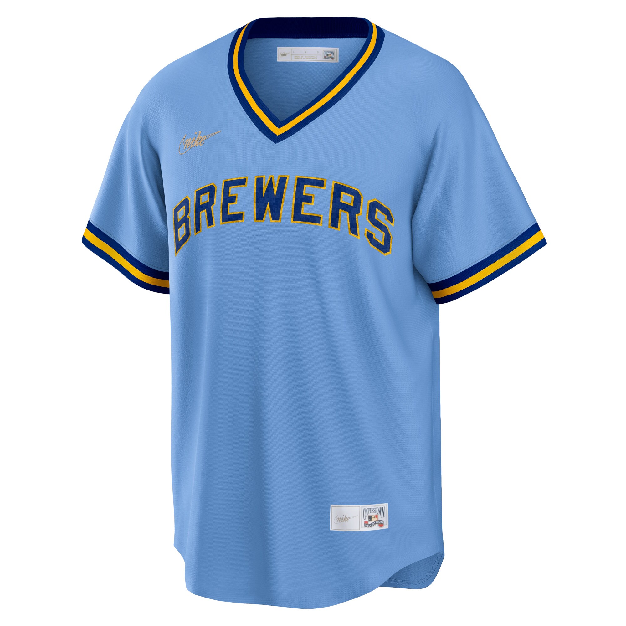 Milwaukee Brewers  Road Cooperstown Collection Team Jersey - Powder Blue