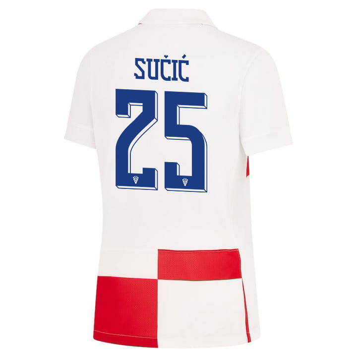Luka Sučić 25 Croatia National Team 2024 Home WOMEN Jersey - White