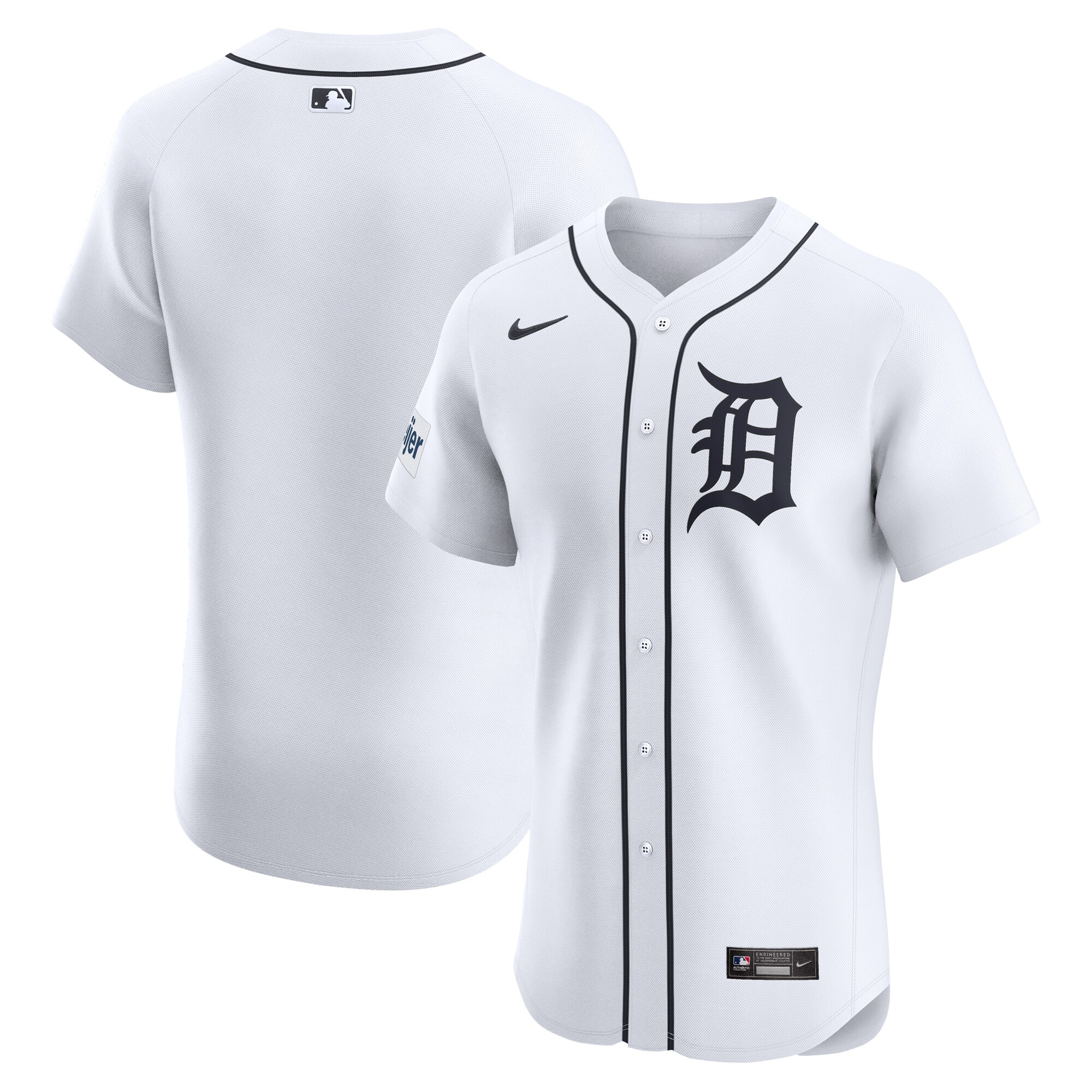 Detroit Tigers  Home Elite Patch Jersey - White