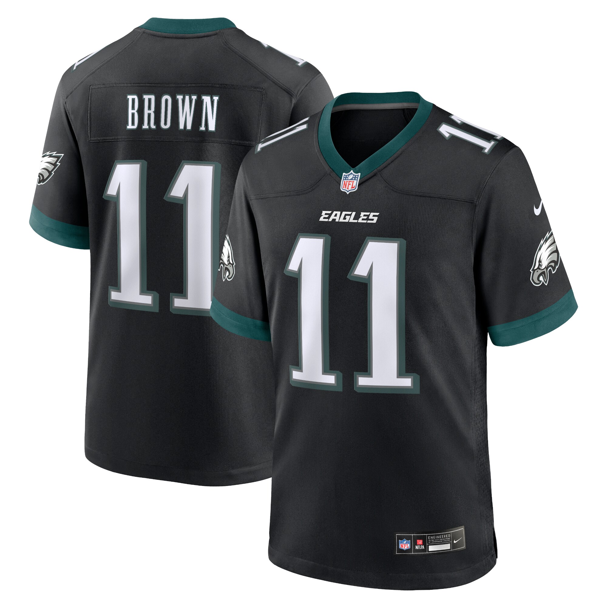 A.J. Brown Philadelphia Eagles  Alternate Game Jersey - Black