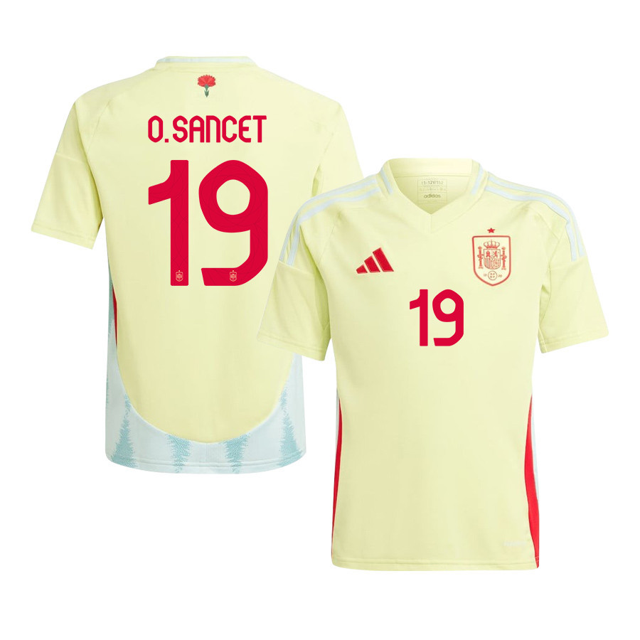 Oihan Sancet 19 Spain National Team 2024 Away YOUTH Jersey - Yellow