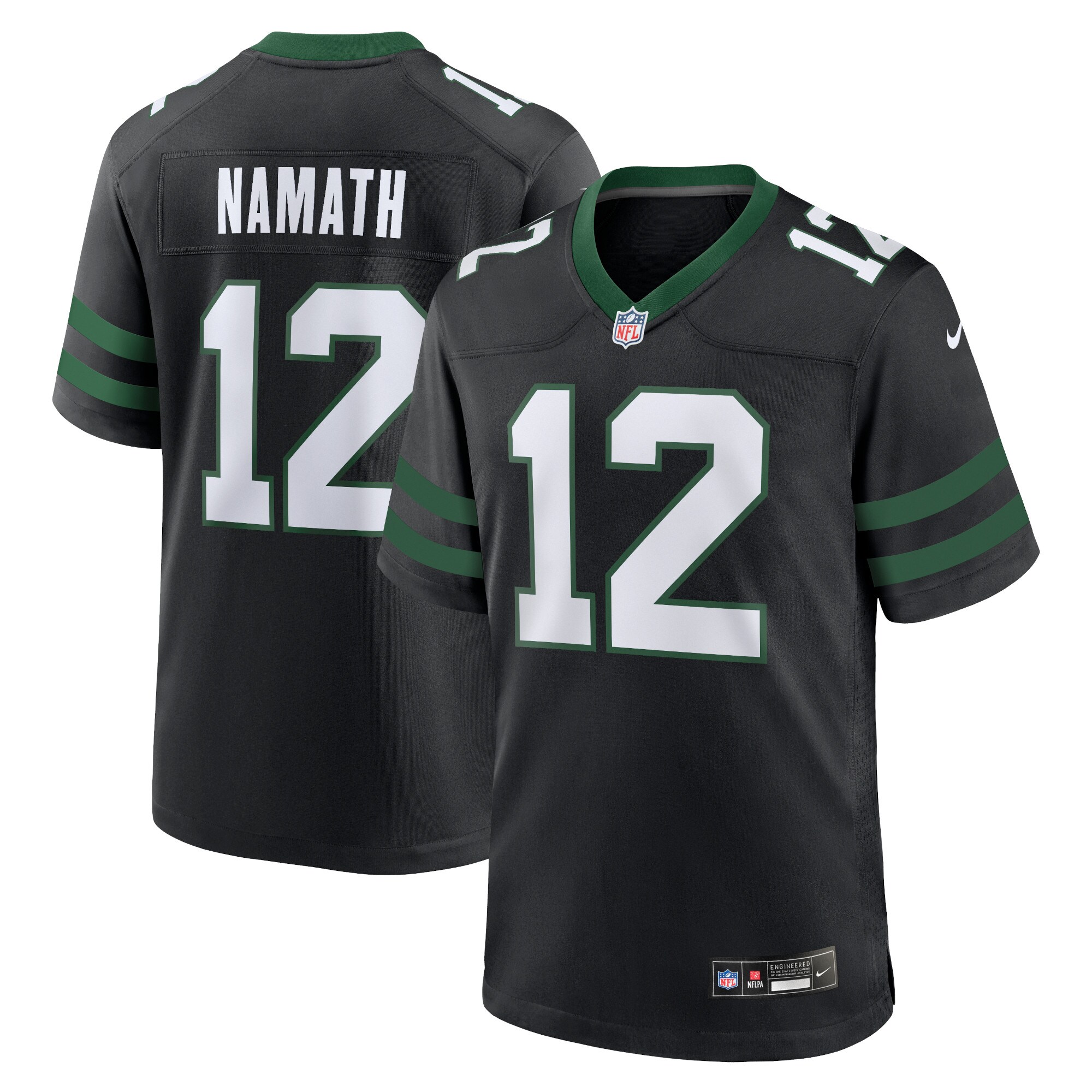 Joe Namath New York Jets  Alternate Retired Player Game Jersey - Legacy Black