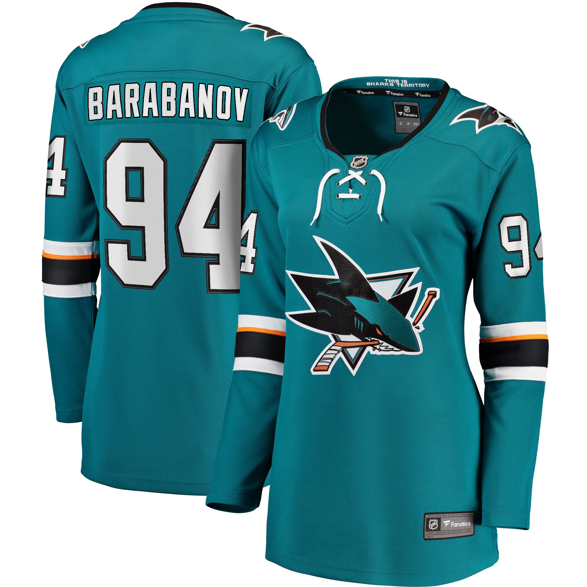 Alexander Barabanov San Jose Sharks Fanatics Women's Home Breakaway Player Jersey - Teal