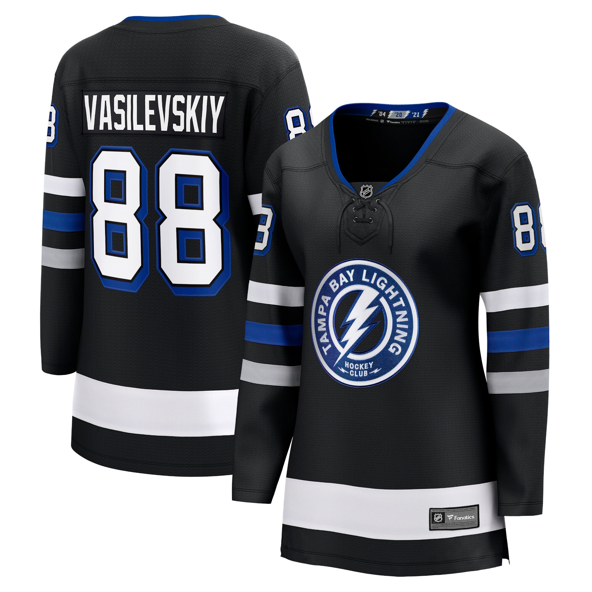 Andrei Vasilevskiy Tampa Bay Lightning Fanatics Women's Alternate Premier Breakaway Player Jersey - Black
